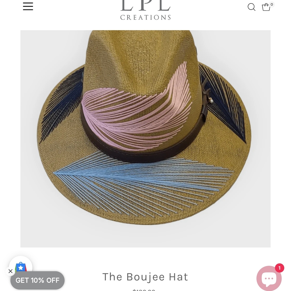 Stylish Tan Hat with Colorful Accents